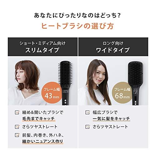 SALONIA サロニア ストレートヒートブラシ スリム グレー 海外対応