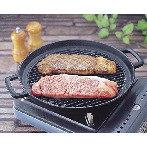 岩鋳 Iwachuグリルパン丸29 黒焼付 内径28.5cm 南部鉄器 23051 : 雑貨