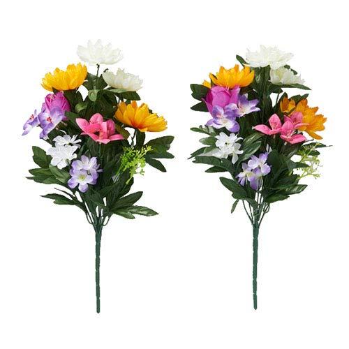 アイメディア 造花 お供え花 仏花 墓花 お墓用 仏壇用 2束組 高さ45cm 榊 神棚 長持ち（Yahoo!・雑貨屋MelloMellow）