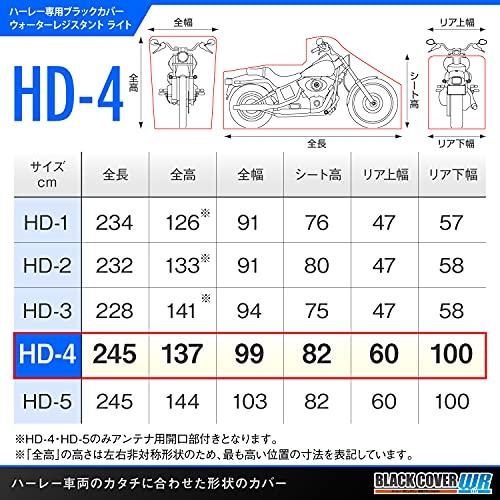 デイトナ バイクカバー HARLEY-DAVIDSON専用 耐水圧20000mm 湿気対策 耐熱 チェーンホール付き アンテナ穴付き ブラックカ_5