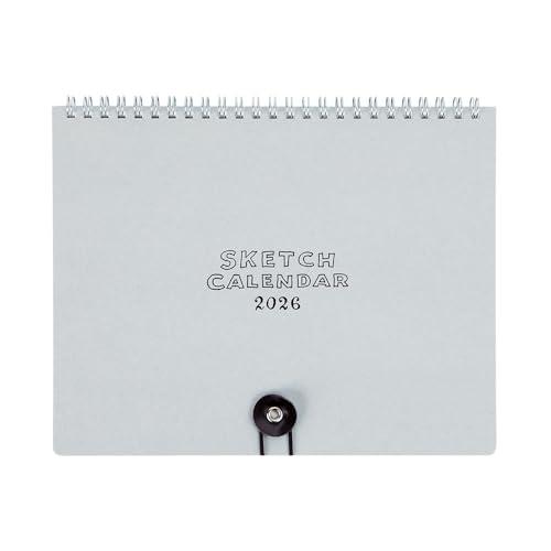 くりら ラボクリップ 手帳 2026年 卓上 A5 スケッチカレンダー グレー 2612V00
