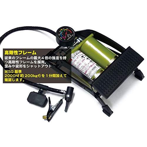 (未使用･未開封品)　エマーソン フットポンプ ダブル 新SG規格適合品 最大使用圧力500kPa  高剛性フレーム 付属アダプター(自転車用・ゴムボール用・レジャー用) EME 60wa65s エマーソン ガレージ用品 空気入れ フットポンプダブル EM-550 新SG