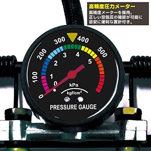 (未使用･未開封品)　エマーソン フットポンプ ダブル 新SG規格適合品 最大使用圧力500kPa  高剛性フレーム 付属アダプター(自転車用・ゴムボール用・レジャー用) EME 60wa65s エマーソン ガレージ用品 空気入れ フットポンプダブル EM-550 新SG