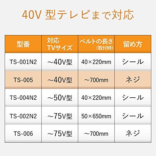 エレコム 耐震ベルト テレビ用 40インチまで対応 ネジどめタイプ TS-005N｜otogizakka｜06