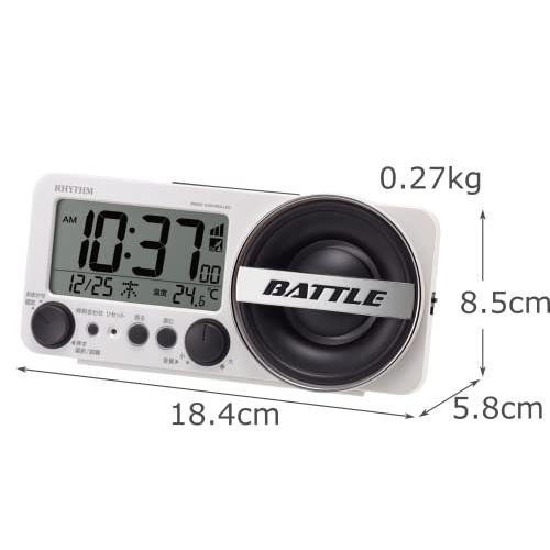 リズム(RHYTHM) 目覚まし時計 電波時計 大音量 1000パターン 電子音 アラーム バックライト付き デジタル 「 フィットウェーブバト_6