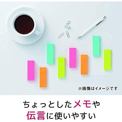 ポストイット 付箋 強粘着 ふせん ネオンカラー 75×25mm 90枚×6冊 500