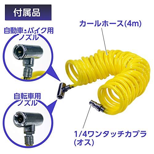 メルテック ミニエアーコンプレッサー(自動車/バイク/自転車) 最高圧力