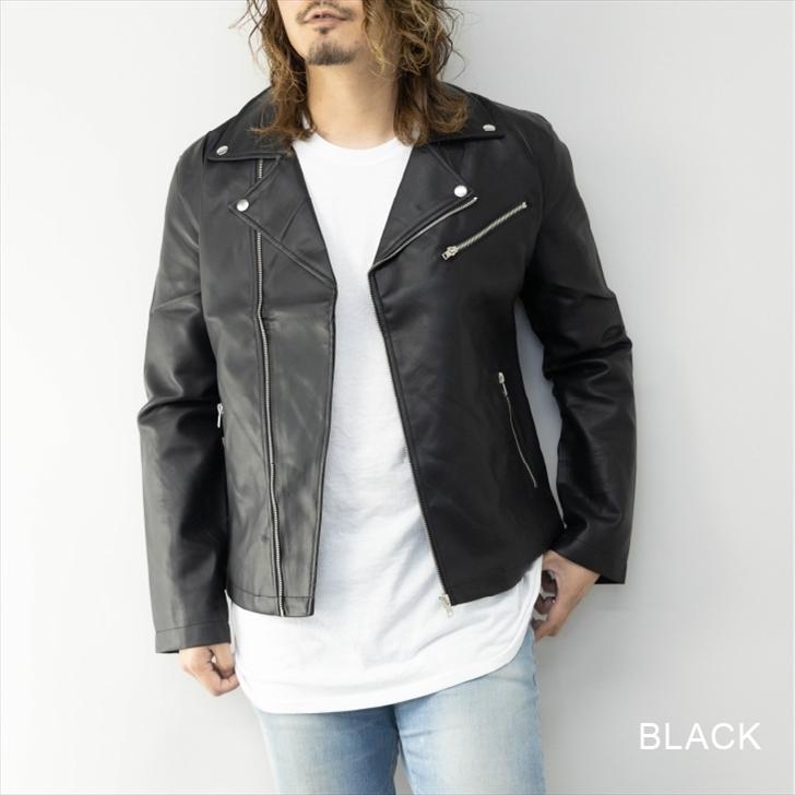 ライダースジャケット メンズ ダブル 細身 革風 合皮 フェイクレザージャケット ダブルライダース ブルゾン カジュアル アメカジ バイカー 韓国系 秋 冬 服 17 オトカジ 通販 Yahoo ショッピング