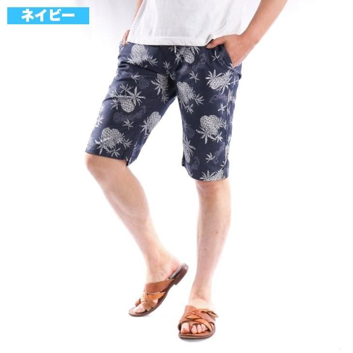 ショートパンツ メンズ パイナップル柄 プリント 膝上 短め 黒 ネイビー 春 夏 ハーフパンツ ショーツ サーフ お洒落 19 オトカジ 通販 Yahoo ショッピング