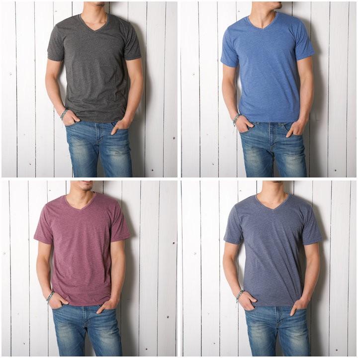 半袖tシャツ メンズ Vネック カットソー インナー トップス 無地 白 黒 紺 青 グレー サックス 赤 紫 春 夏 送料無料 お洒落 まとめ買い 安い 涼しい 脇汗対策 オトカジ 通販 Yahoo ショッピング