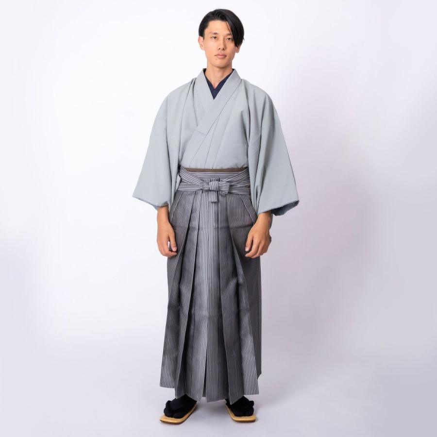 男性袴 交織縞 無双 行燈袴 グレー縞(2693) : 男着物の加藤商店 - 通販