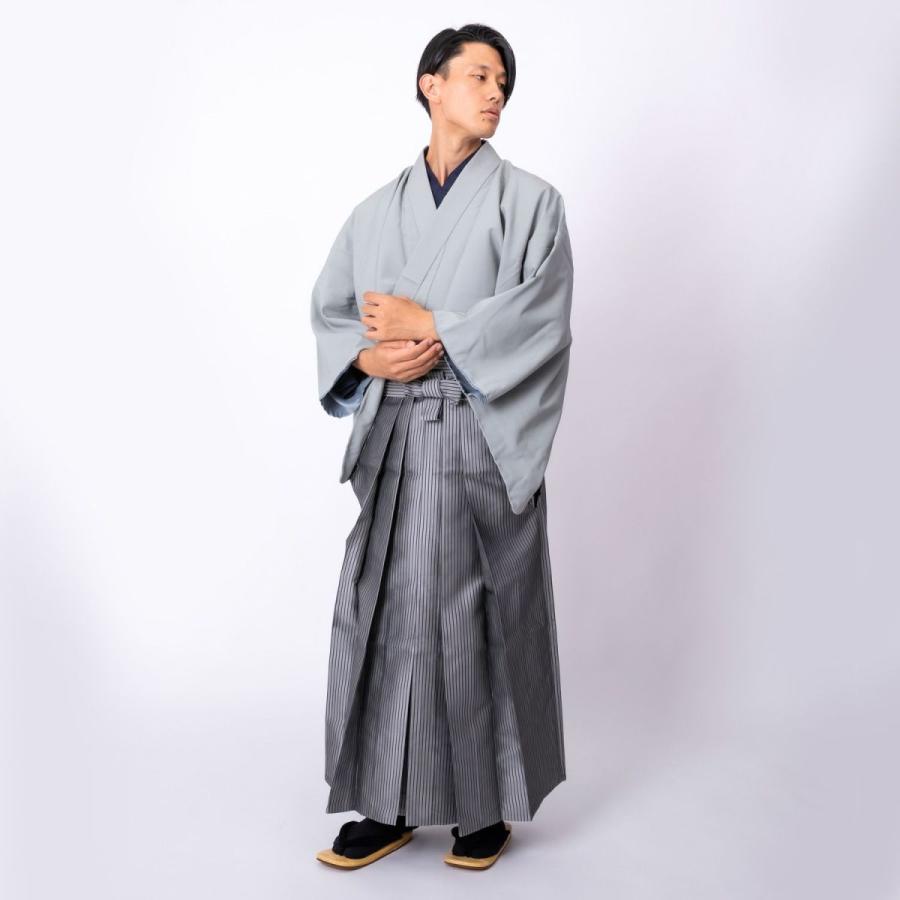 グレー　縞柄　夏物　男　袴 男性袴 交織縞 無双 行燈袴 グレー縞(2693) : 男着物の加藤商店 - 通販