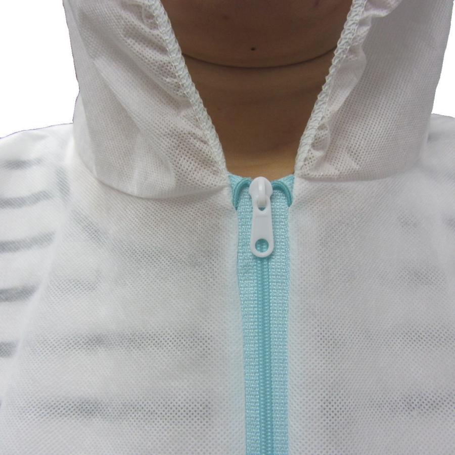 不織布 使い捨て つなぎ服 XL 50着 フード付・靴カバー無 2-22WKT