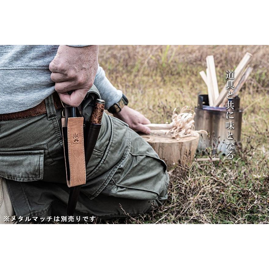 メタルマッチ シース 革 ケース  Metal Match Sheath ファイヤースタータ用ケース ブッシュクラフト BushCraft サバイバル 焚き火 キャンプ 火起こし｜otokonokodawari｜04