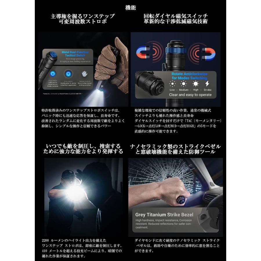 LED ライト ハンドライト タクティカルライト サバイバル 懐中電灯