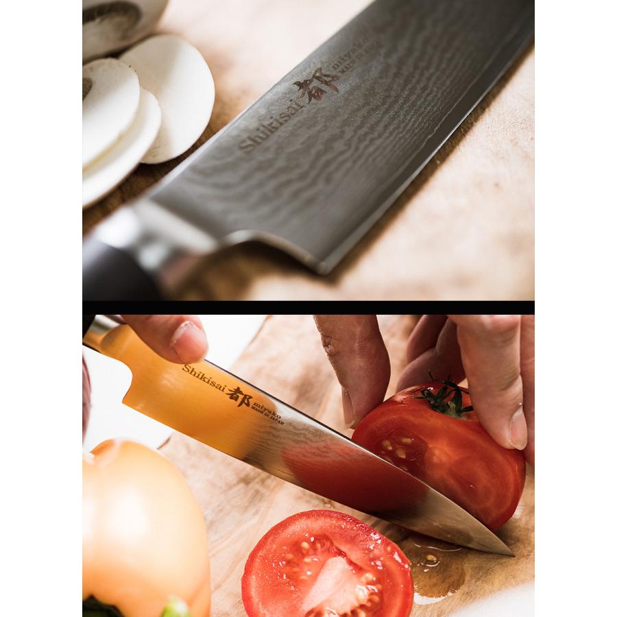 関の刃物 ペティナイフ 110mm 三昧 波目 ダマスカス33層 小型両刃包丁 関の刃物 ペティナイフ 110mm 三昧 波目 ダマスカス33層 小型両刃包丁