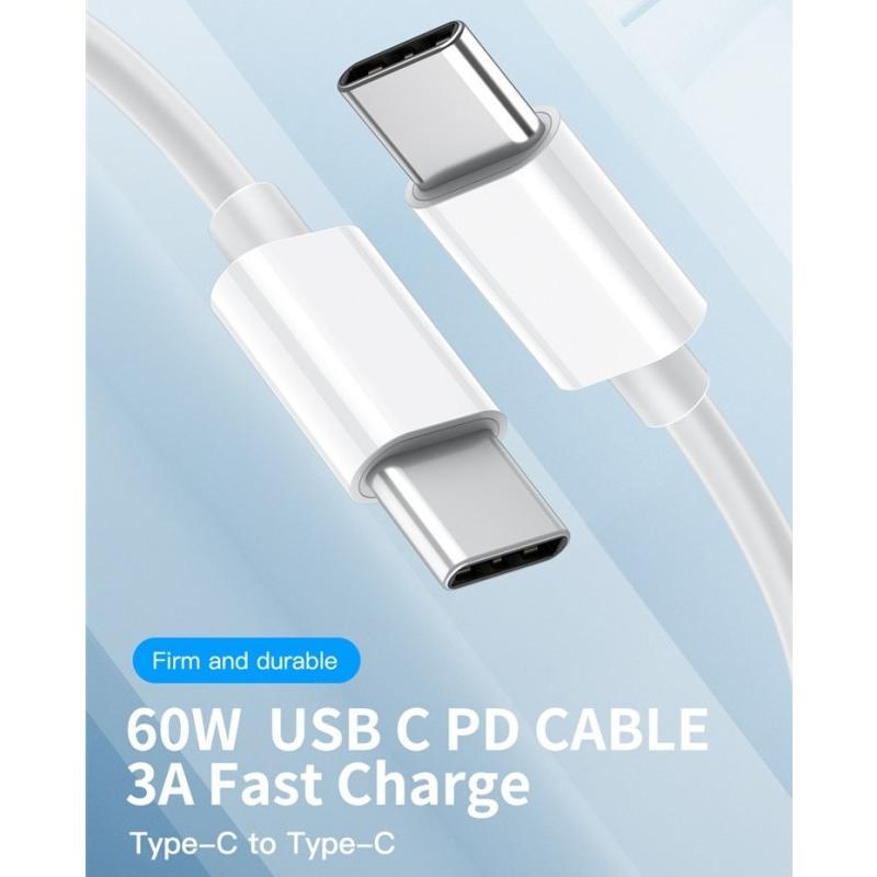 USB-C to USB-C 1m ケーブル (白) 高耐久 60W【急速充電・PD対応】USB2.0【type-c】【タイプC】KUULAA製  :cable-ctoc-white-1m-001:シンセンテックス - 通販 - 