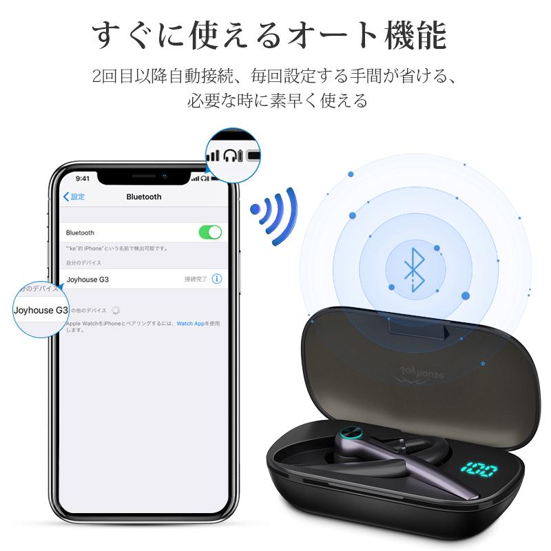ワイヤレスイヤホン　bluetooth5.1 高音質　重低音　自動ベアリング　左右分離 bluetooth イヤホン ワイヤレスイヤホン bluetooth5.1 自動ペアリング