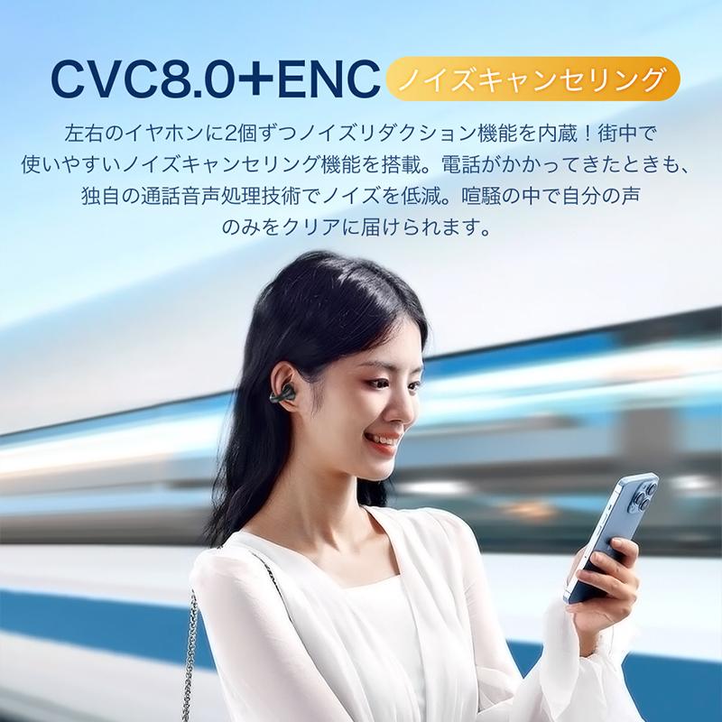 最新 ワイヤレスイヤホン イヤーカフ型 耳を塞がない bluetooth5.3