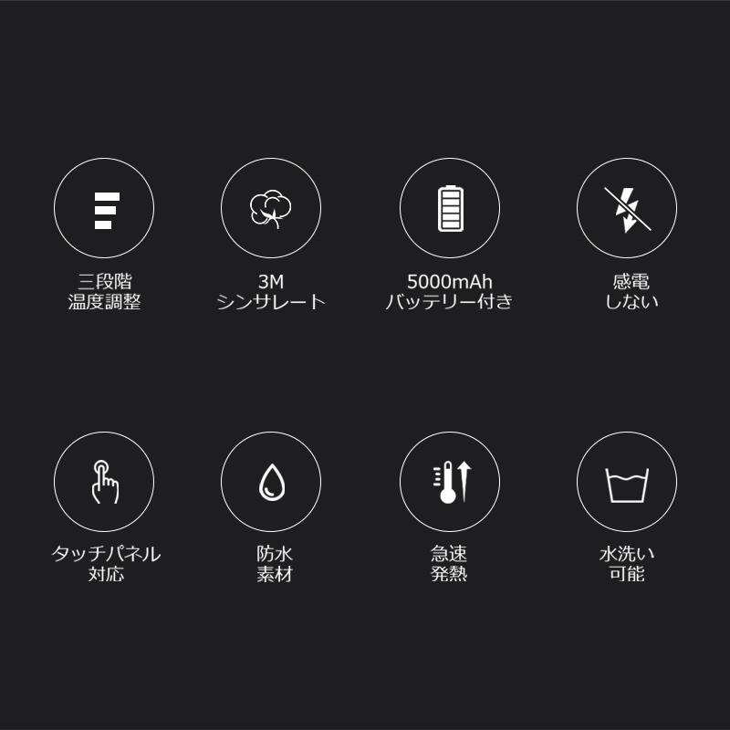 「クーポンで5861円」電熱グローブ 電熱手袋 ヒーターグローブ ヒーター 手袋 スマホ対応 3段階温度調整 防寒 防水 防風 保温 暖かい 滑り止め_1