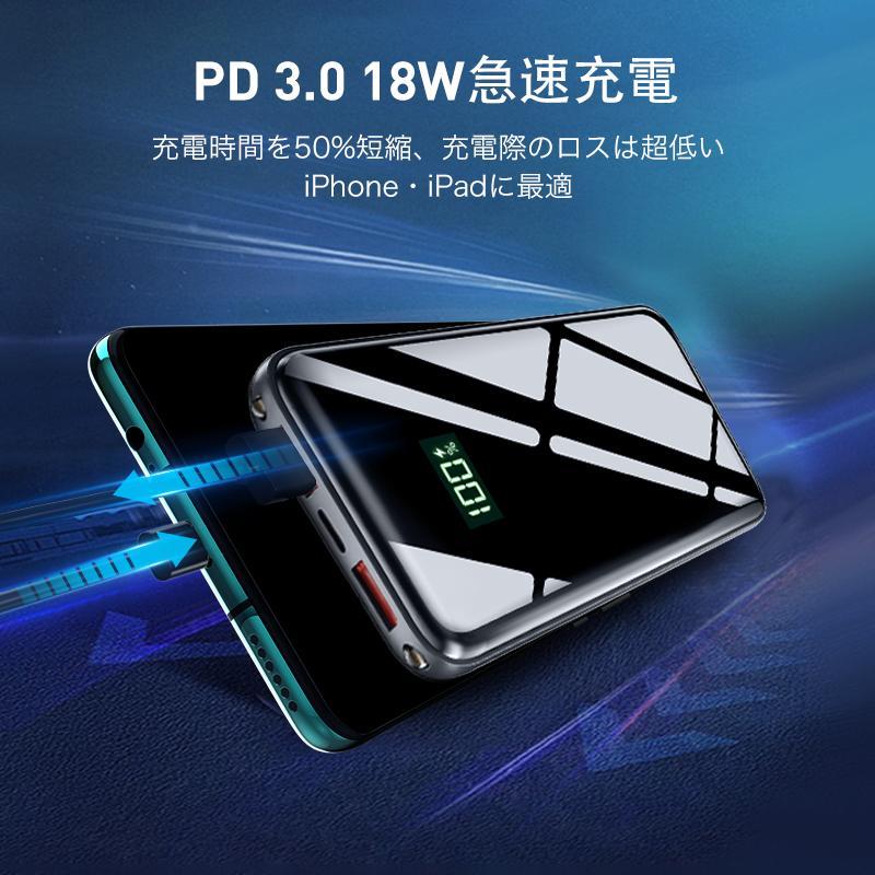 DeliToo モバイルバッテリー 大容量 軽量 40000mAh 22.5W 急速充電 3台