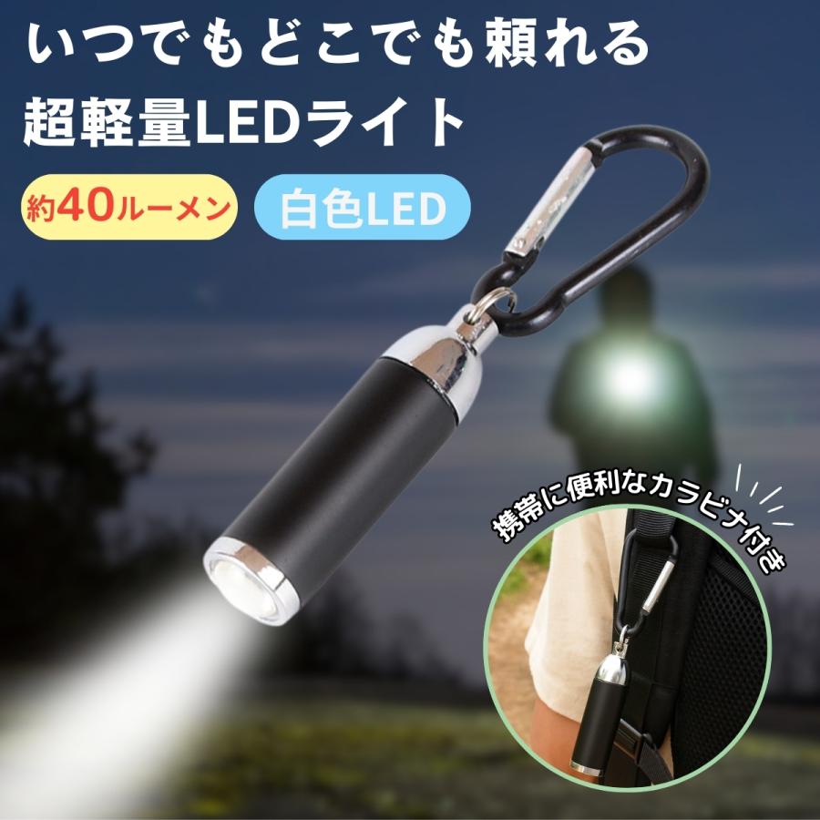 超軽量15g・40ルーメンLEDライト｜カラビナ付き携帯懐中電灯・防災