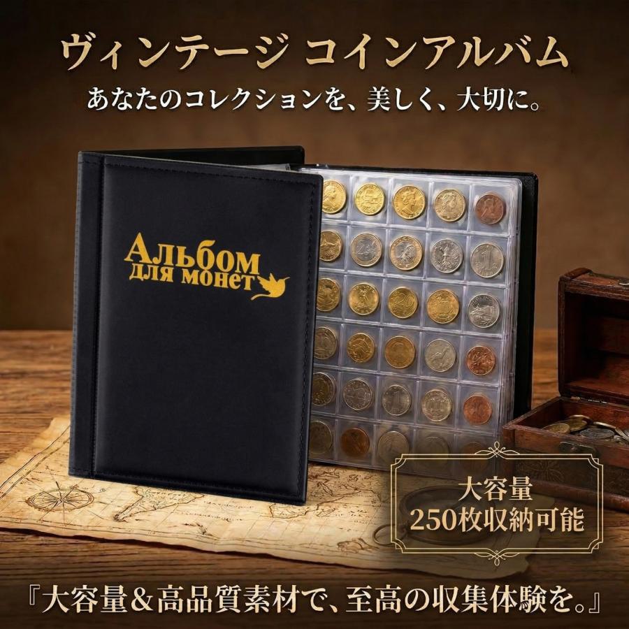 250枚収納 ポケット コインアルバム コレクション 250枚収納ホルダー