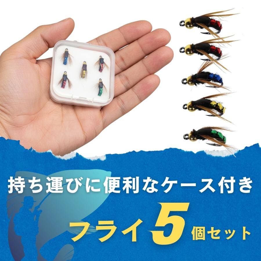 ビーズヘッドフライ【5個セットサイズ＃8】フライフィッシングフライ