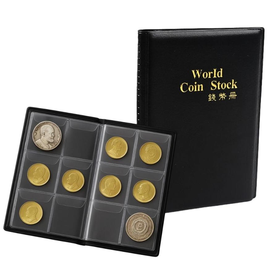 大型コイン60枚収納　ポケット コインアルバム 10ページ コインコレクションブック コインコレクター用 ブラック : お得マーケット - 通販 -  Yahoo!ショッピング