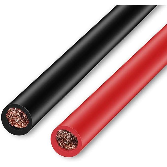 KIV 22SQ 2m 赤黒合計2本 バッテリーインバーター接続ケーブル 4AWG