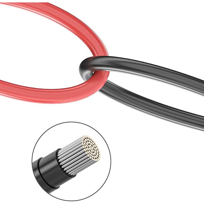 5m 12AWG 高耐久耐候性素材MC4延長ケーブル赤黒2本セット【耐用年数