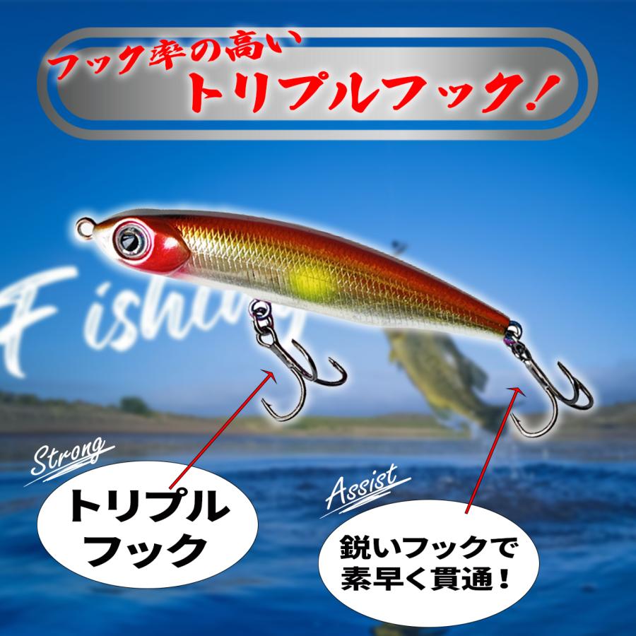 シンキングペンシル ルアー 【完成品5個セット 光沢あり8cm10.5g