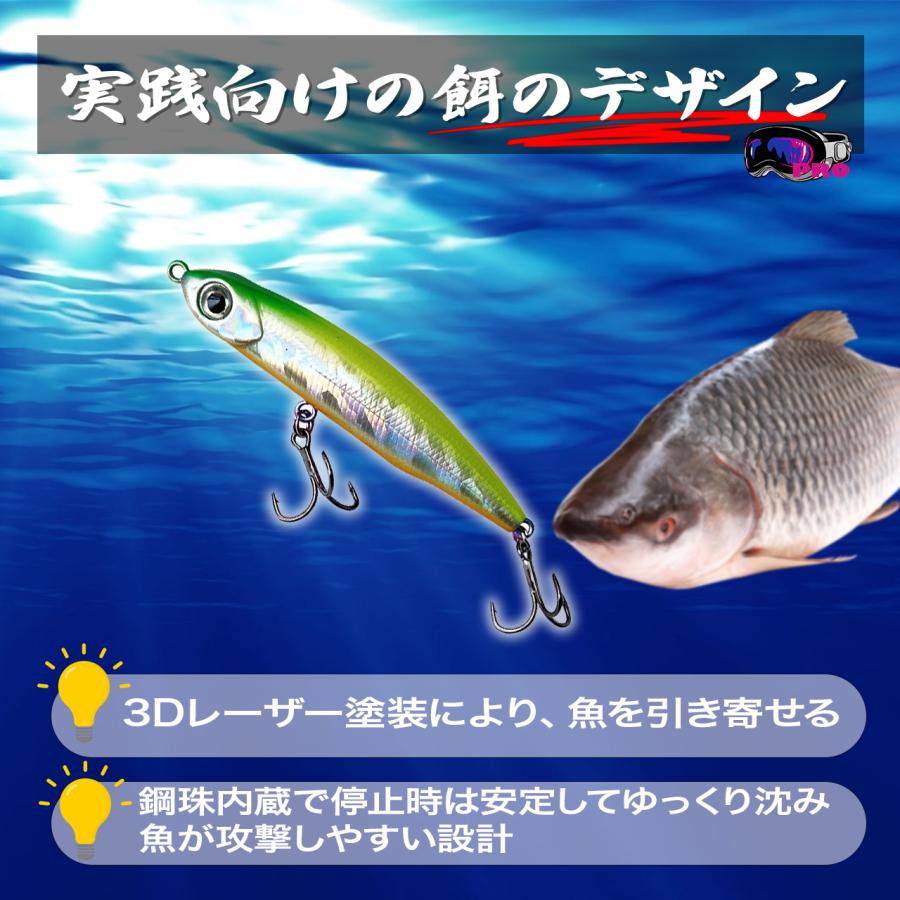 シンキングペンシル ルアー 【完成品5個セット 光沢あり8cm10.5g