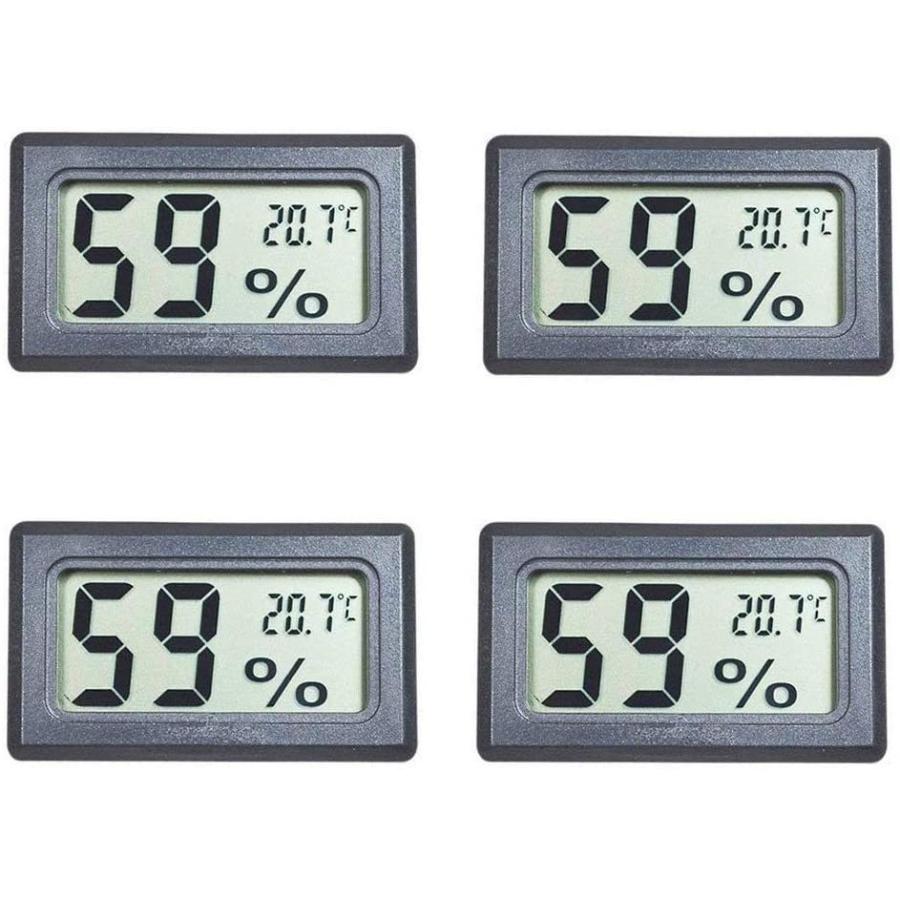 4個セット　ミニデジタル温度湿度計屋内温度計湿度計液晶ディスプレイ用温室インジケータルーム - 摂氏℃ディスプレイ