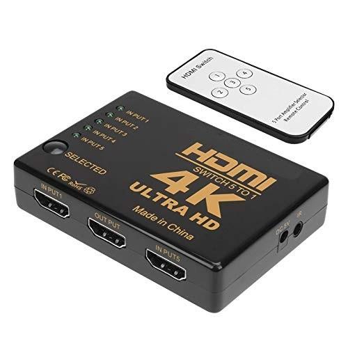 HDMI セレクター 5入力1出力 HDMI 分配器 自動手動切り替え USB給電 リモコン付き 4K?3D PS4、Nintendo Switch 、など対応｜otokurasi