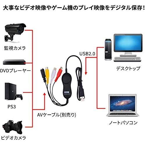 USB2.0ビデオキャプチャー デジタルデータ化 接続 PC/DVDダビング ビデオ/VHS テープ dvd パソコン取り込み｜otokurasi｜02