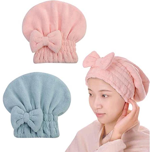ドライキャップ タオルキャップ ヘアドライタオル 人も子供も使える ピンク 青い2枚セット Mr Eojl E02s オトクラシyahoo 店 通販 Yahoo ショッピング