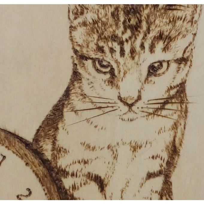 藤重日生　手描き焼き絵　ウッドバーニング　fuji140002 猫 ネコ キャット｜otomebiyori｜02