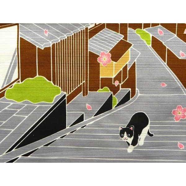 小風呂敷　たまのお散歩　桜　猫 ネコ キャット タペストリー ランチクロス｜otomebiyori｜02