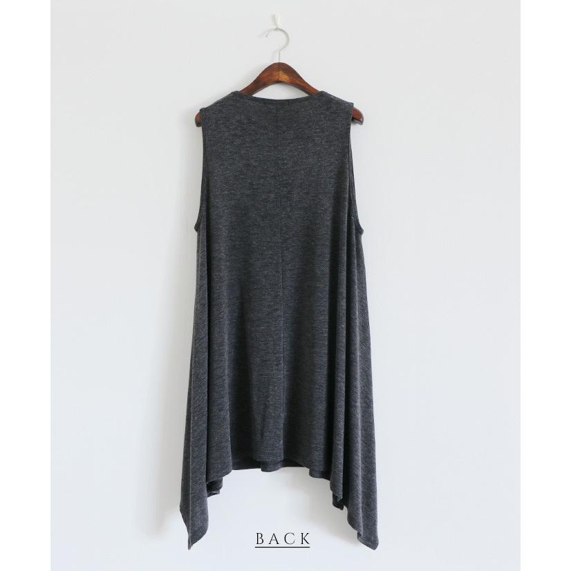 ベスト トップス レディース チャコールグレー ノースリーブ 薄手 ゆったり 体型カバー カジュアル オシャレ上手になれるヘムラインベスト OTONA 40代 50代 60代 | OTONA | 19