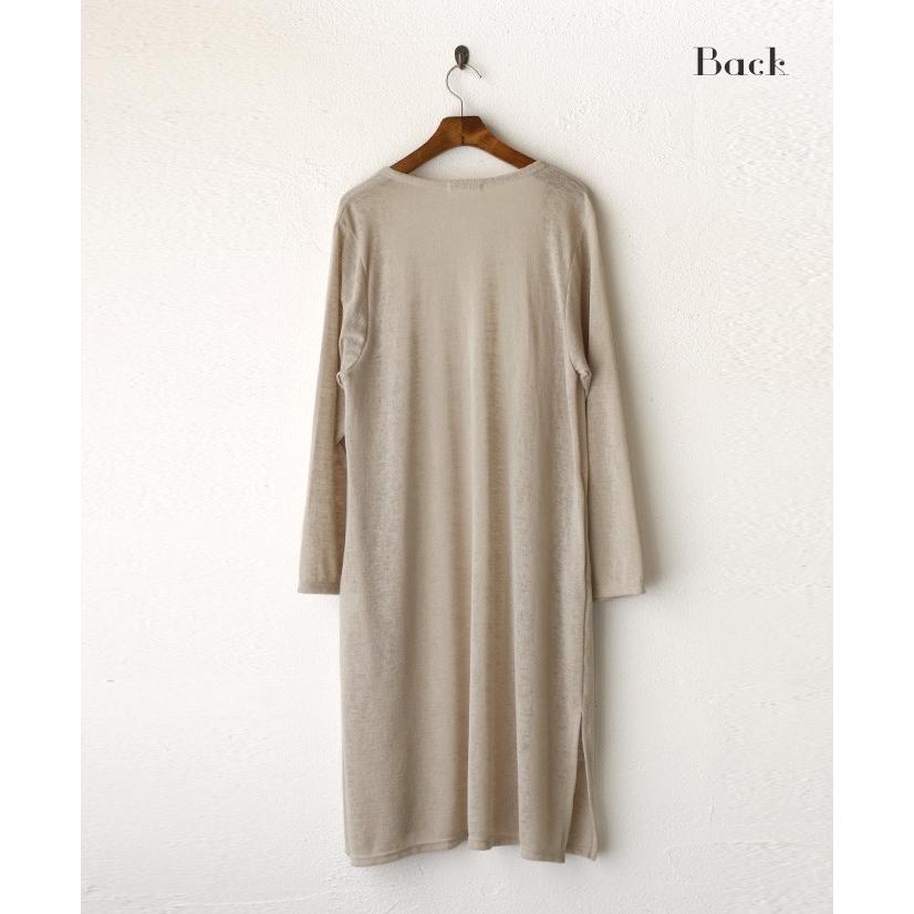 OTONA カーディガン レディース ベージュ 長袖 ロング丈 ニット 薄手