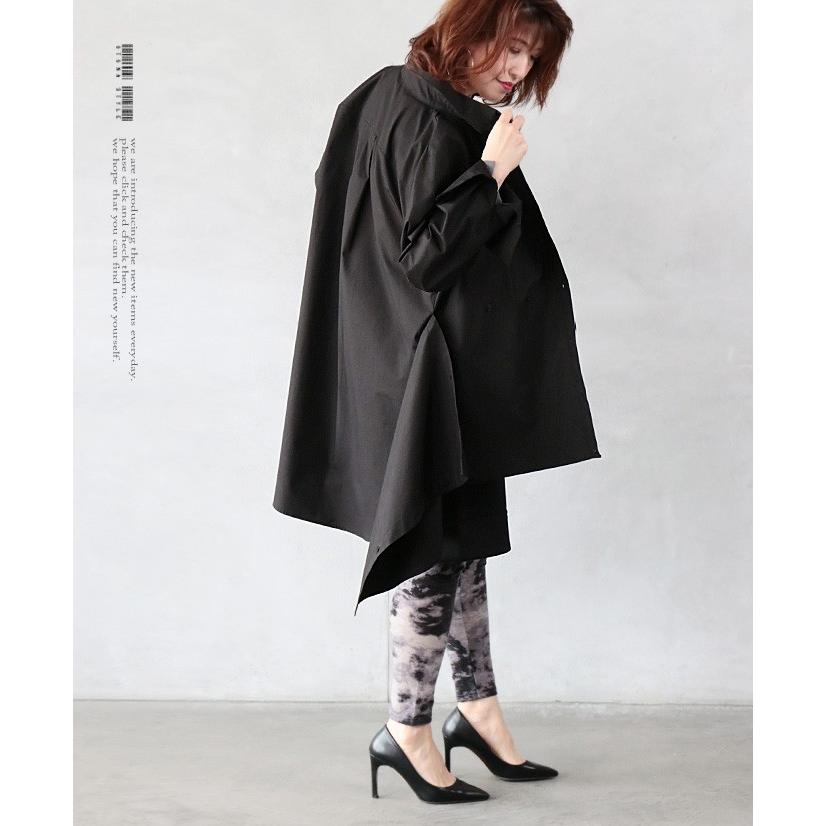 オリジナル シャツ ブラック 綿100％ 裾の変形デザインが印象的な一枚 OTONA 40代 50代 60代｜otona-luxe｜15