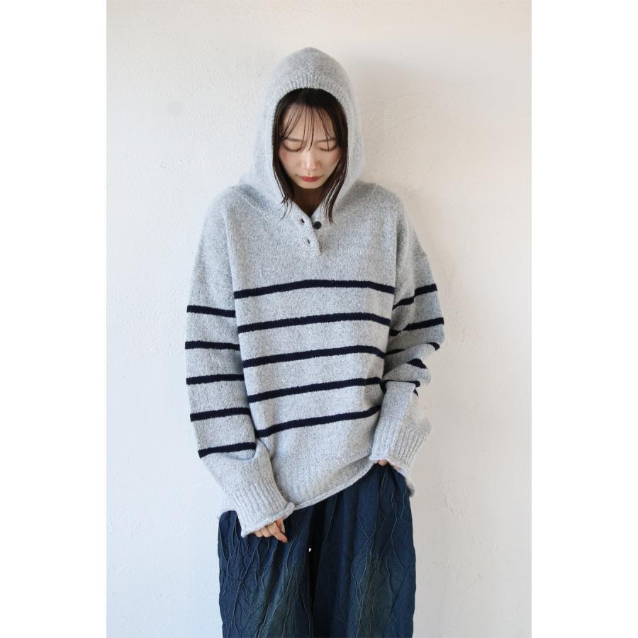 OTONA ニット トップス レディース グレー 長袖 ドロップショルダー