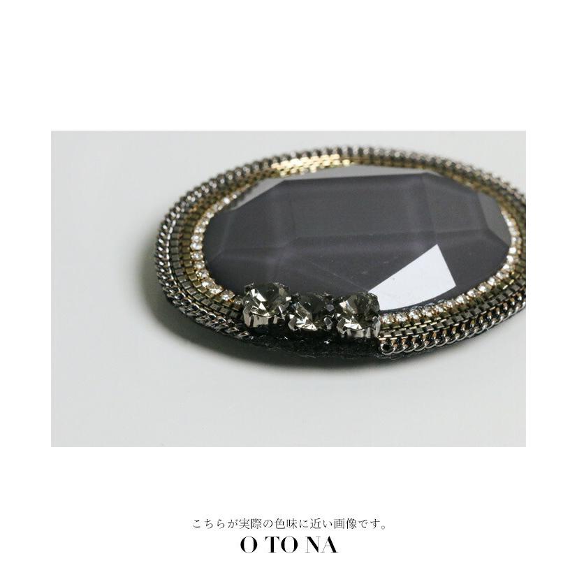 ブローチ アクセサリー マグネット スモーキーグレー 零れんばかりのオーバルビジューブローチ Otona 40代 50代 60代 Otona 通販 Paypayモール