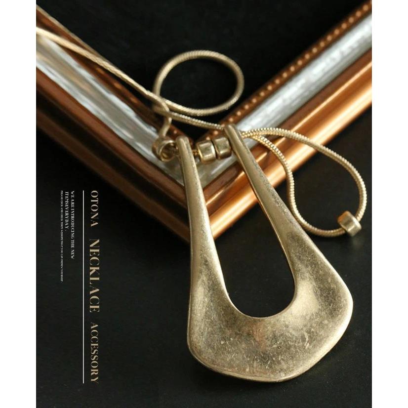 OTONA ネックレス ロング 大ぶり ゴールド ヴィンテージな風合いと