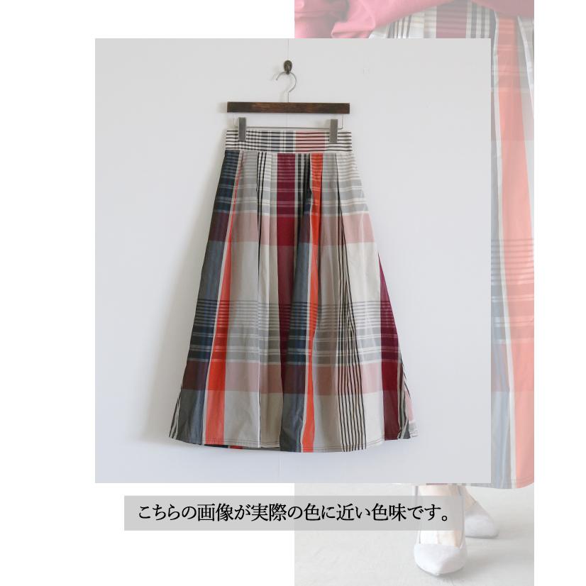 OTONA スカート ボトムス レディース グレー オレンジ レッド 大柄