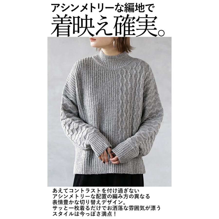 OTONA トップス ニット レディース グレー セーター 長袖 OTONA トップス ニット レディース グレー セーター 長袖