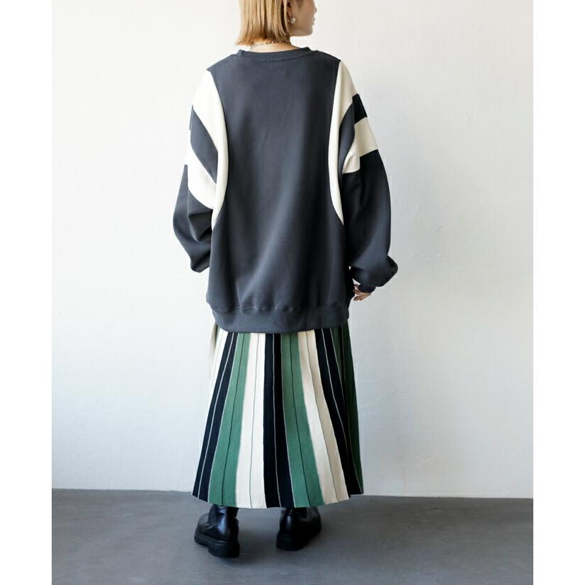 トップス スウェット レディース 長袖 カジュアル スポーティー 休日コーデ シンプルに映える オーバーサイズプルオーバースウェット OTONA 40代 50代 60代 | OTONA | 05