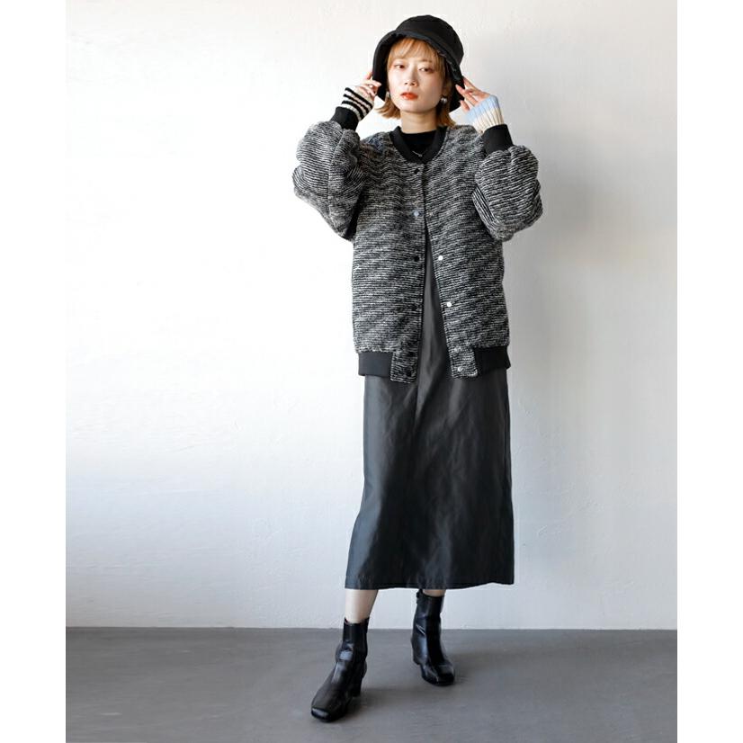 OTONA ブルゾン アウター レディース ブラック ジャケット ニット 中綿