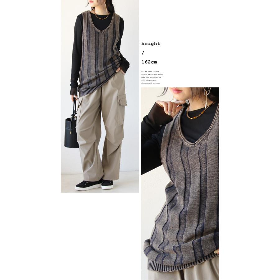 OTONA トップス ニットベスト レディース ネイビー ちくちくしないふわ